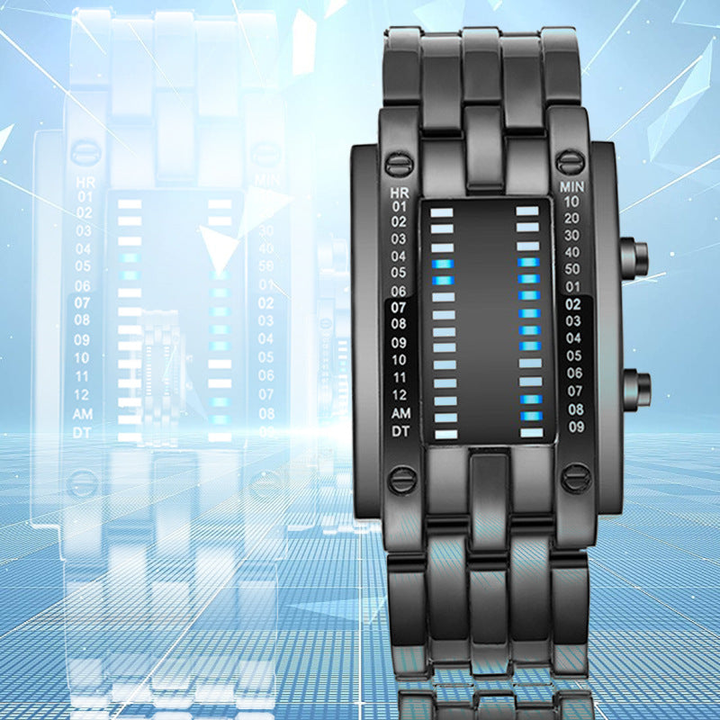 Binary Matrix Blue LED Digital Watch