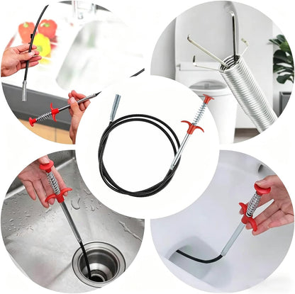 Flexible Grabber Claw Pick Up Reacher Tool with 4 Claws, Drain Snake Hair Clog Remover Tool