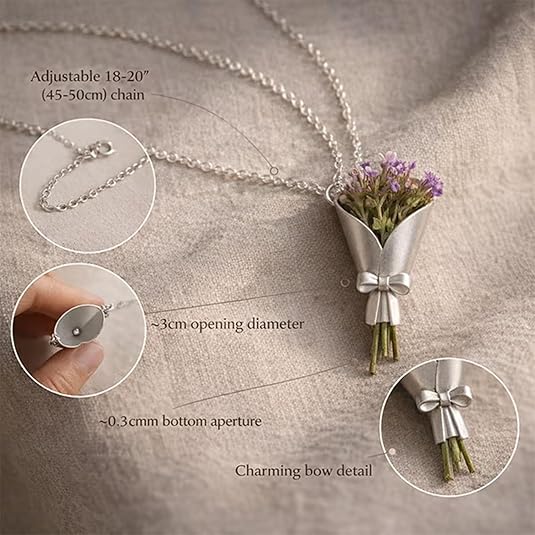 Wearable Flower Bouquet Pendant