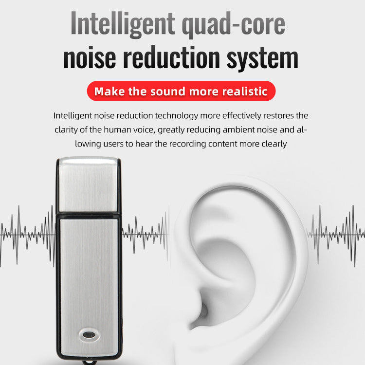 Portable USB Flash Drive Voice Recorder — HD, Noise-Canceling, Compact, and Portable Recording Device for Interviews and Meetings