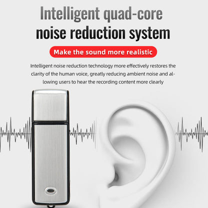Portable USB Flash Drive Voice Recorder — HD, Noise-Canceling, Compact, and Portable Recording Device for Interviews and Meetings