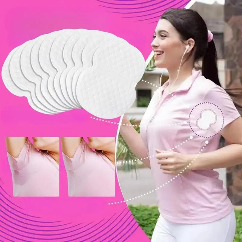 Invisible Disposable Underarm Sweat Pads – Breathable Armpit Sweat Absorbing Stickers