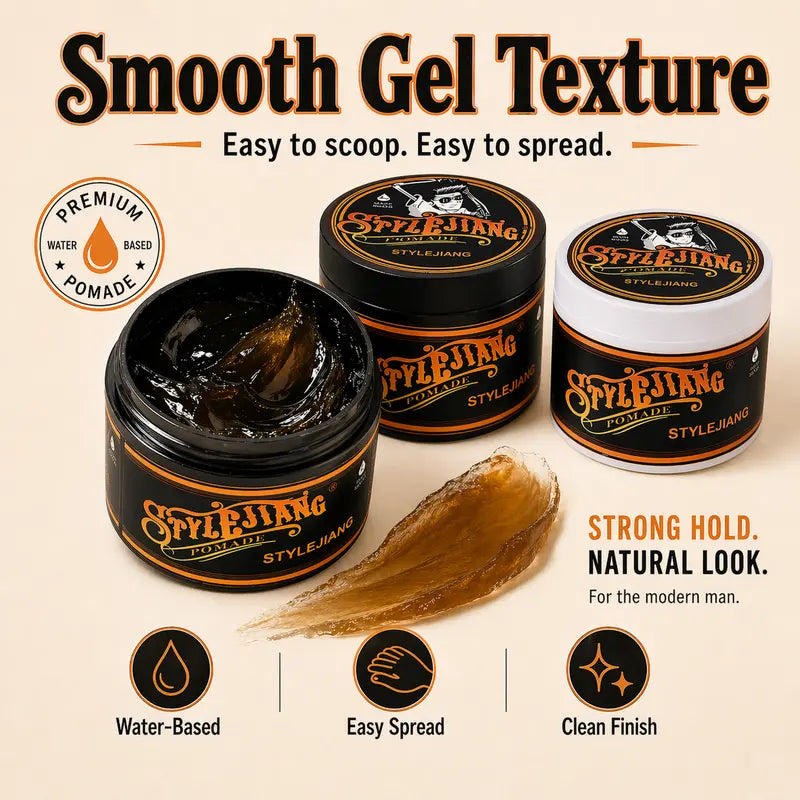 Strong Hold Hair Wax 4 oz. Water-soluble styling wax, suitable for curly, thick, and stubborn hair.