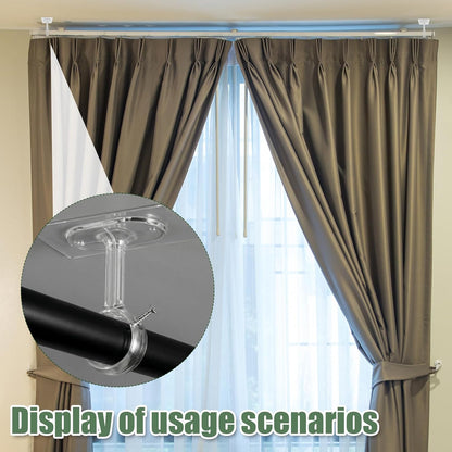 4 Pack No Drill Curtain Rod Brackets