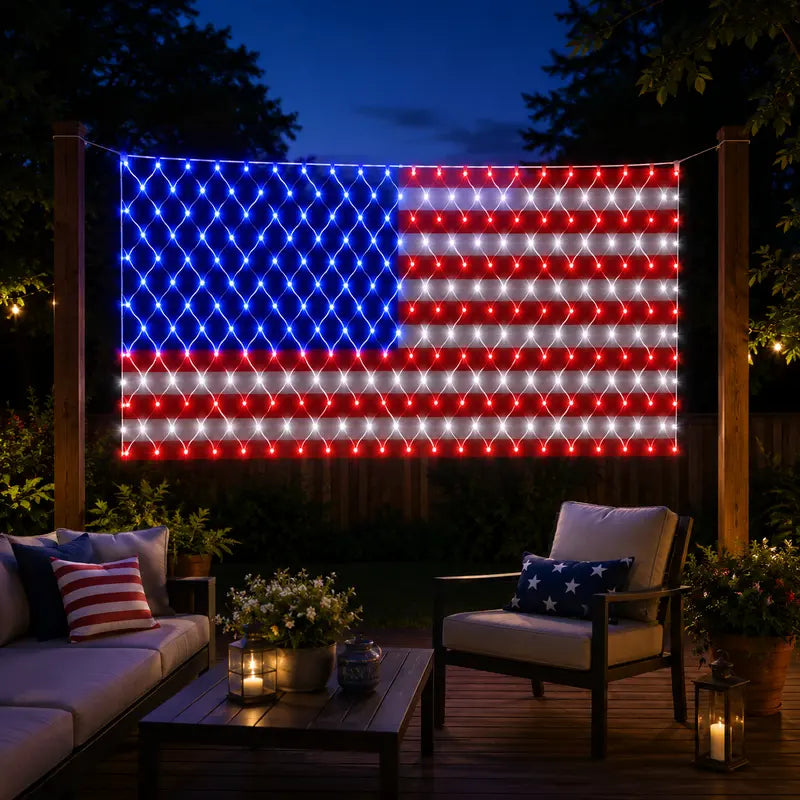 Solar American Flag Lights Outdoor American Flag Net