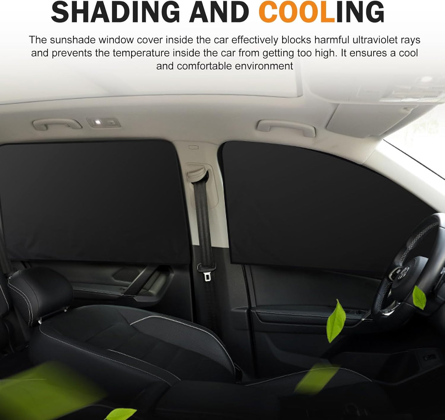 4 PCS Car Window Sun Shades, Light Block Privacy Curtains