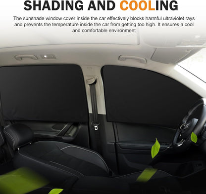 4 PCS Car Window Sun Shades, Light Block Privacy Curtains