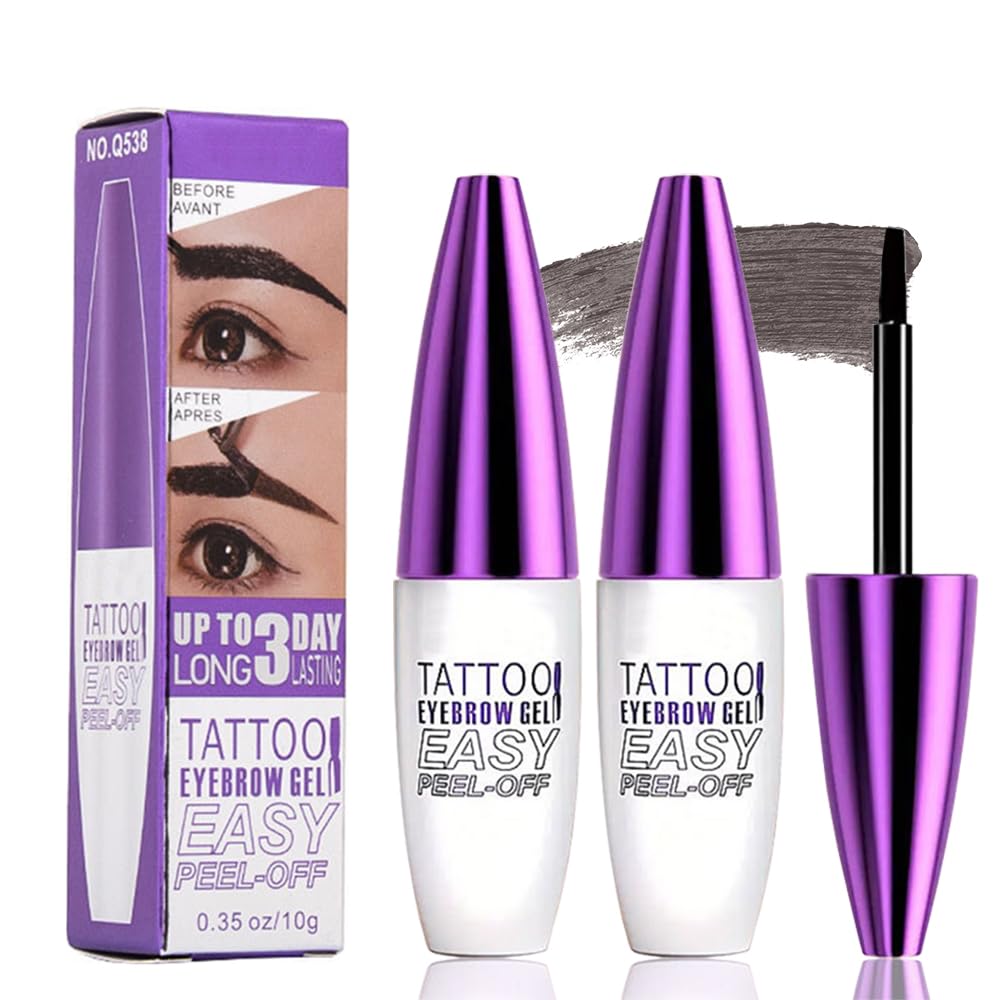 2Pcs Peel Off Brow Tint Gel - Waterproof & Sweatproof, Transfer-Resistant Multi-Day Wear, All Skin Types