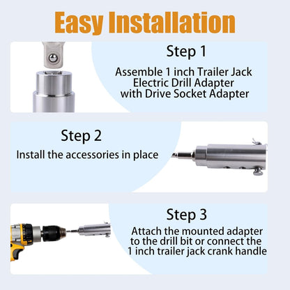 Trailer Jack Drill Adapter Compatible Set