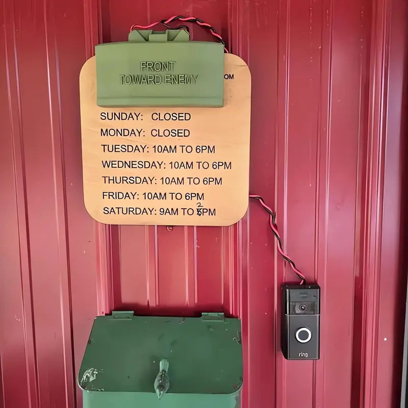 Classic Military Theme Plastic Door Sign Kit, Wired Doorbell Cover Prank