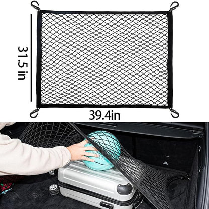 Adjustable Elastic Trunk Mesh Nets with 4pcs ABS Hook