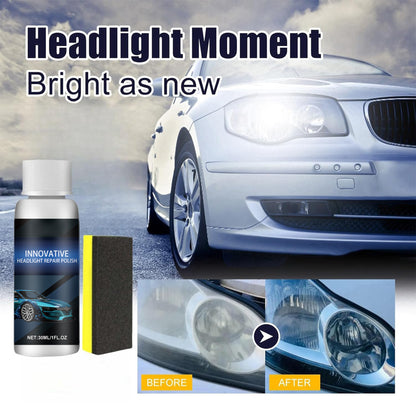 Car Headlight Restoration Kit – 4-in-1 Headlight Repair Fluid & Polish with Restowipes