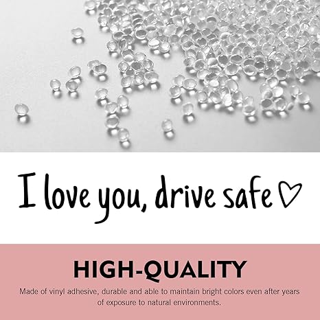 4 "I Love You, Please Drive Safely" Car Rearview Mirror Stickers