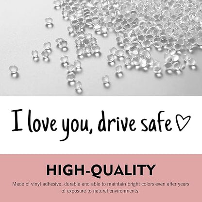 4 "I Love You, Please Drive Safely" Car Rearview Mirror Stickers