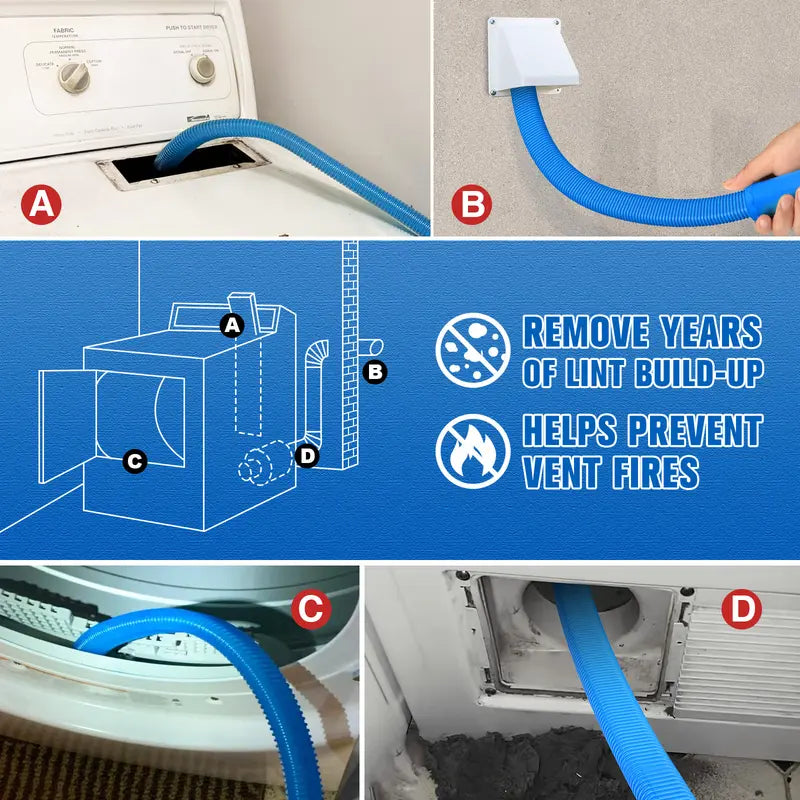 Dryer ventilation vacuum hose