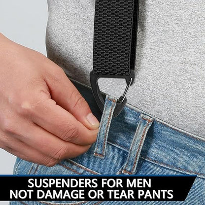 Hidden Suspenders for Men X Back Adjustable Elastic Men's Suspenders Under Clothes with 4 Snap Loop