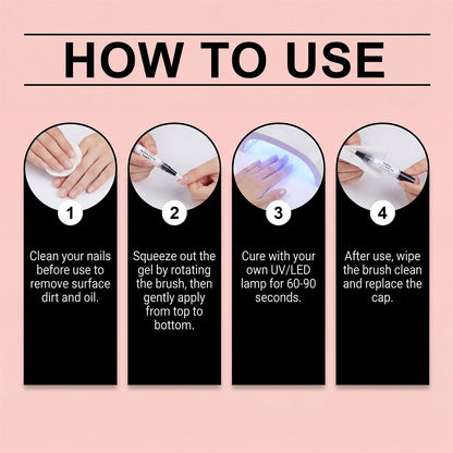 6 Colors Gel Nail Polish Pens, One Step Quick Dry UV Gel Nail Polish Set