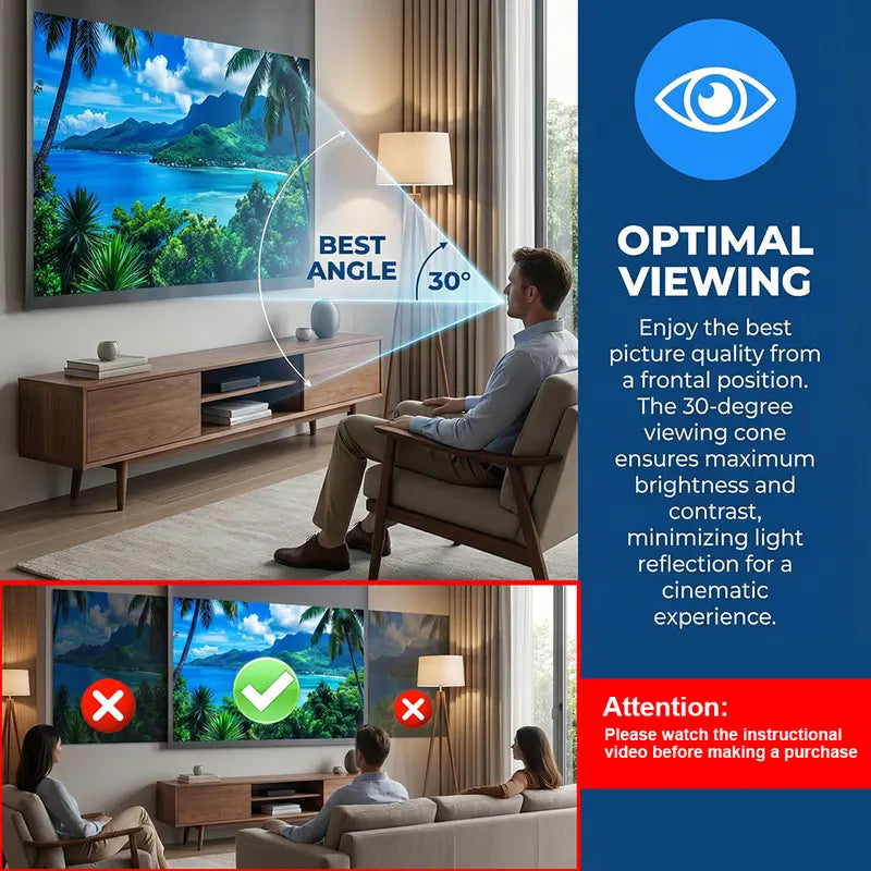 4K UHD Anti-Light Foldable Portable Projector Scree