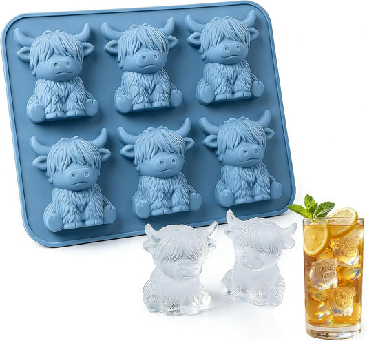 Mini Highland Cow Ice Cube Mold - Highland Cow Silicone Tray