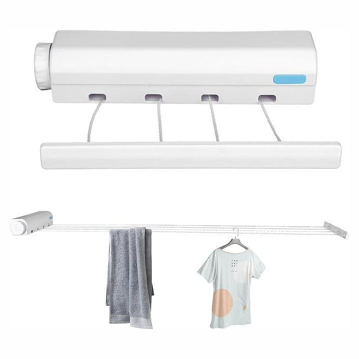 Automatic 4 Ropes Telescopic Indoor Outdoor Wall Mounted Drying Rack with Hook