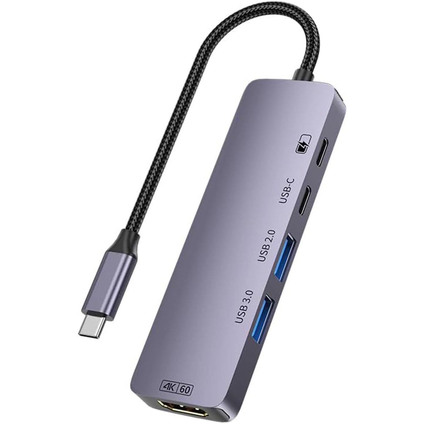 5 in 1 USB C HUB,USB C to 4K60hz HD Multi-Port Adapter
