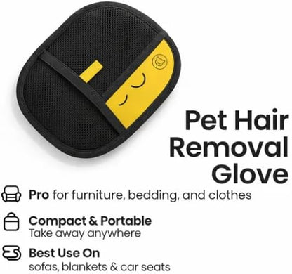 Pet Hair Removal Gloves - Efficient Fur Collector for Dogs Cats Soft Grooming Mitts Easy Clean