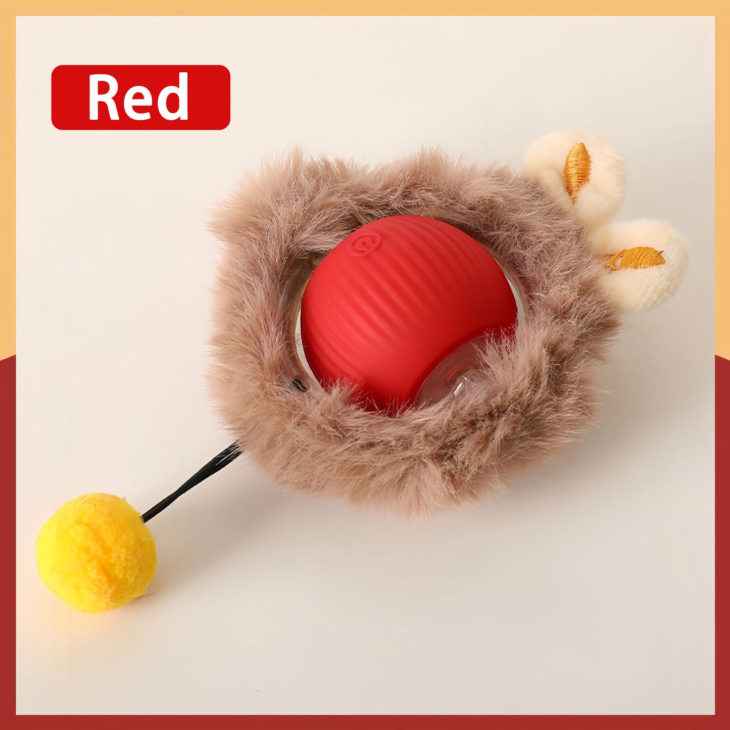 Plush Style 3-Speed Adjustment Pet Toy Ball - Self-Playing Entertainment Device for Dogs & Cats