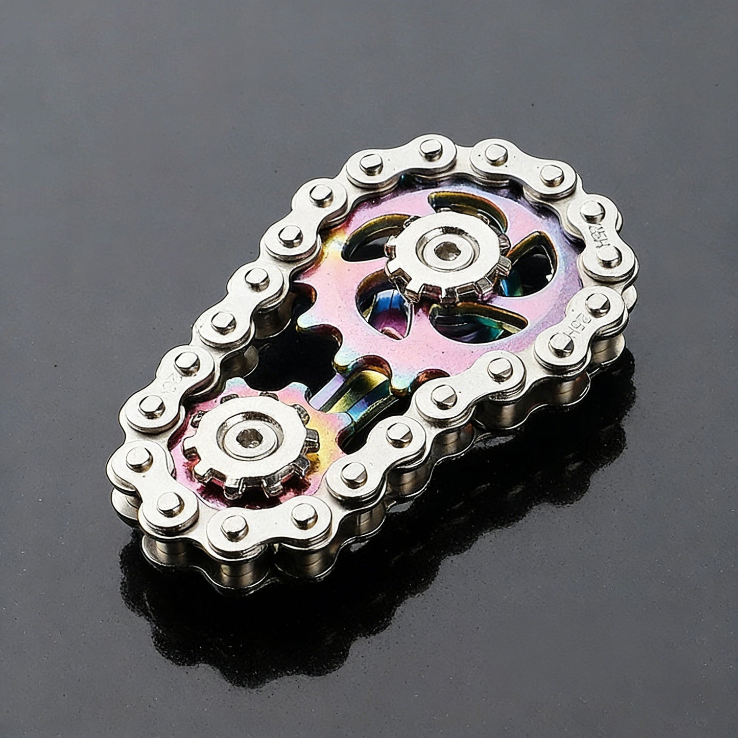 Bike Chain Gear Fidget Spinner, Metal Sprocket Chain Fidget Toy