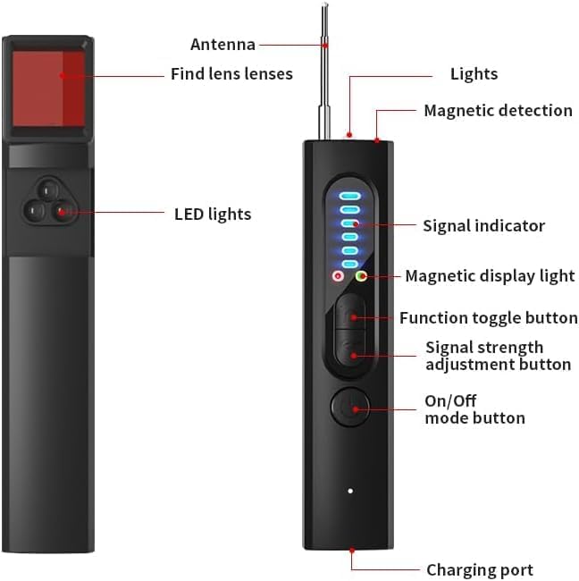 Hidden Camera Detector – Small Anti Spy with Audio/Video GPS Tracker RF Detector