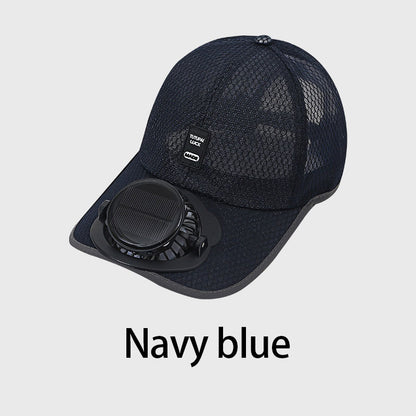 Men Women Solar Powered Fan Hat Cooling Baseball
