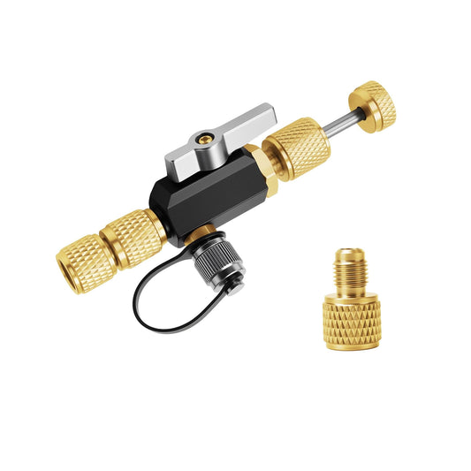 Valve Core Remover Installer Tool, 1/4"& 5/16" Dual Valve Mega Flow Vacuum-Rated Valve Core Removal Tool, 20 Microns Vacuum