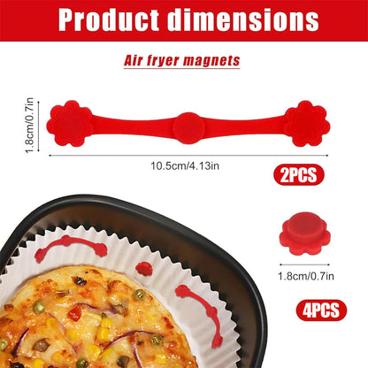 6Pcs/set Air Fryer Magnets For Parchment Paper Liner Silicone Buckle