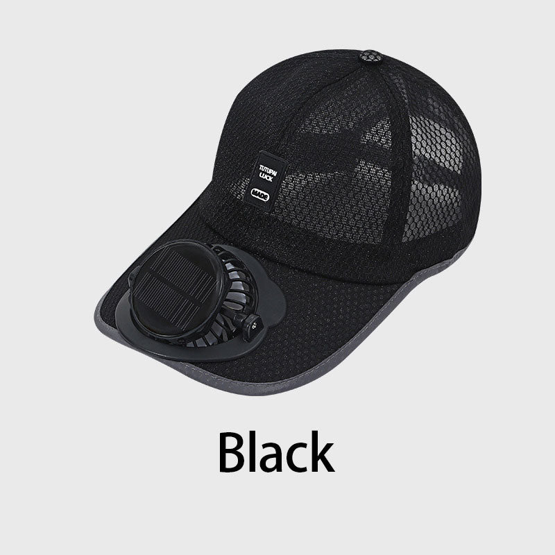 Men Women Solar Powered Fan Hat Cooling Baseball