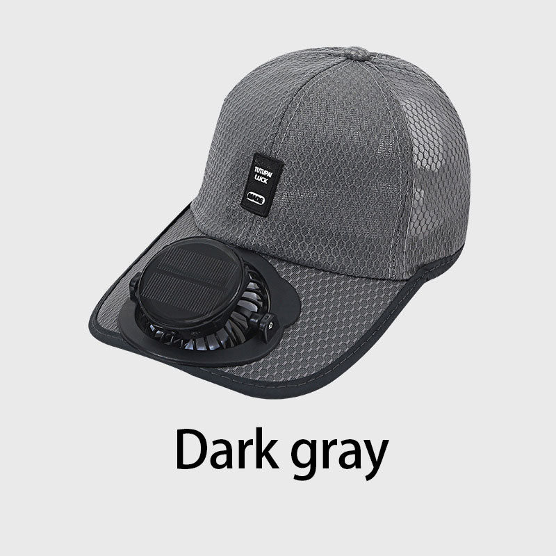 Men Women Solar Powered Fan Hat Cooling Baseball