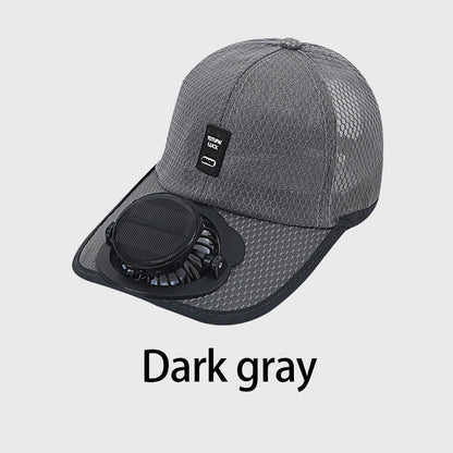 Men Women Solar Powered Fan Hat Cooling Baseball