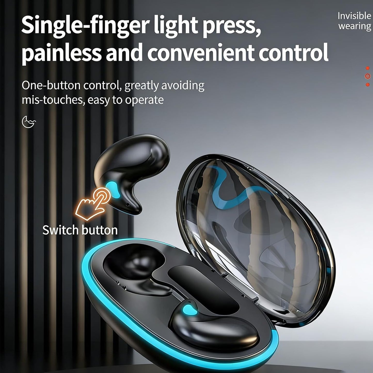 Bluetooth Invisible Sleep Earbuds Wireless Small Sleeping Headphones Noise Cancelling Flat Earphones