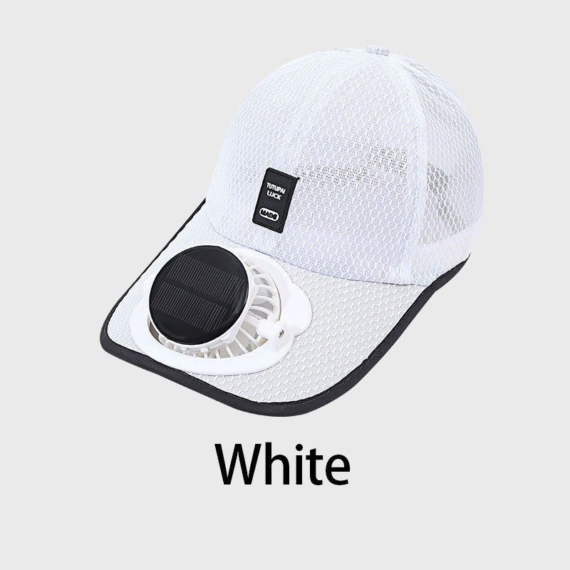 Men Women Solar Powered Fan Hat Cooling Baseball