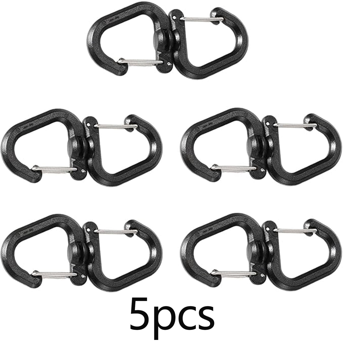 5pcs/set 360 Rotating Double Carabiner Outdoor Swivels Clip
