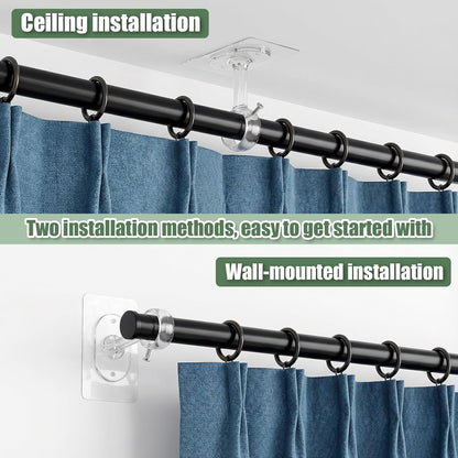 4 Pack No Drill Curtain Rod Brackets