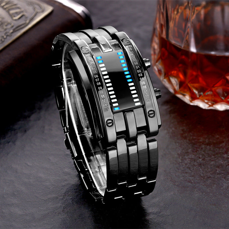 Binary Matrix Blue LED Digital Watch