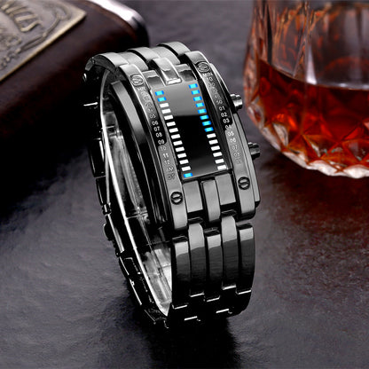 Binary Matrix Blue LED Digital Watch