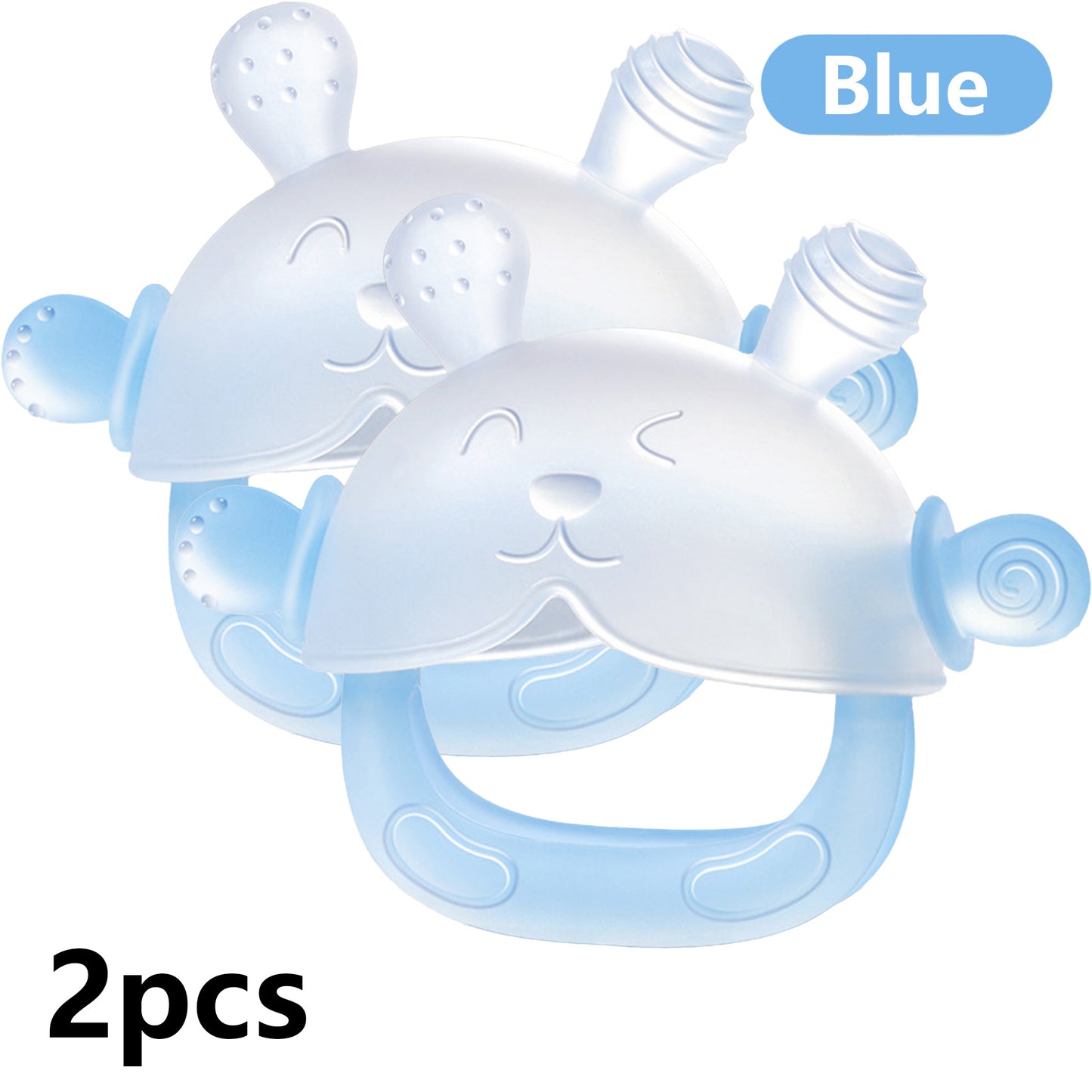 2PCS Teether Baby Food Grade Rabbit Full Set of Hands