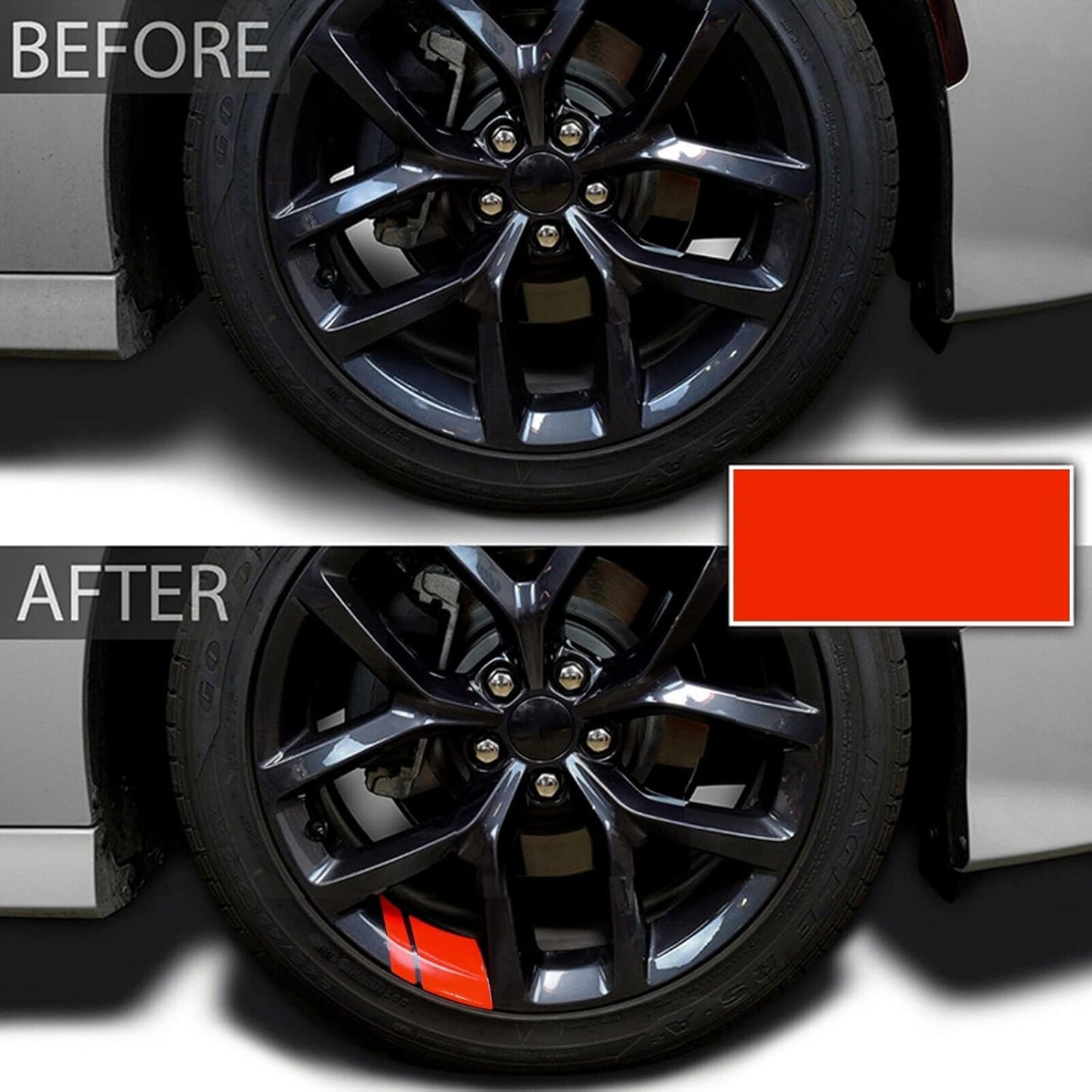 18Pcs Reflective Car Wheel Rim Decal Stripes Decoration Accessories