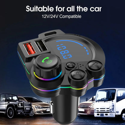 Bluetooth Car FM Transmitter with 20W PD Fast Charging