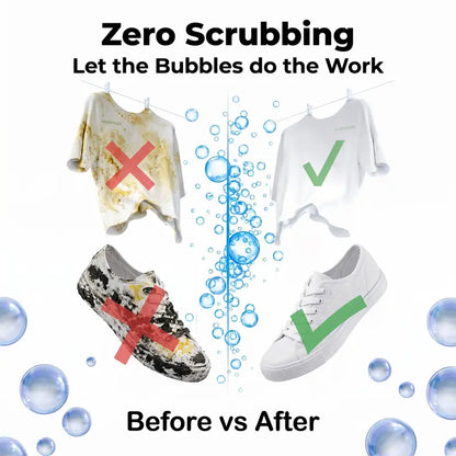Active Oxygen Cleaning Tabs - No Scrub Shoe & Fabric Stain Remover, Whitening & Deodorizing (18 Tabs)