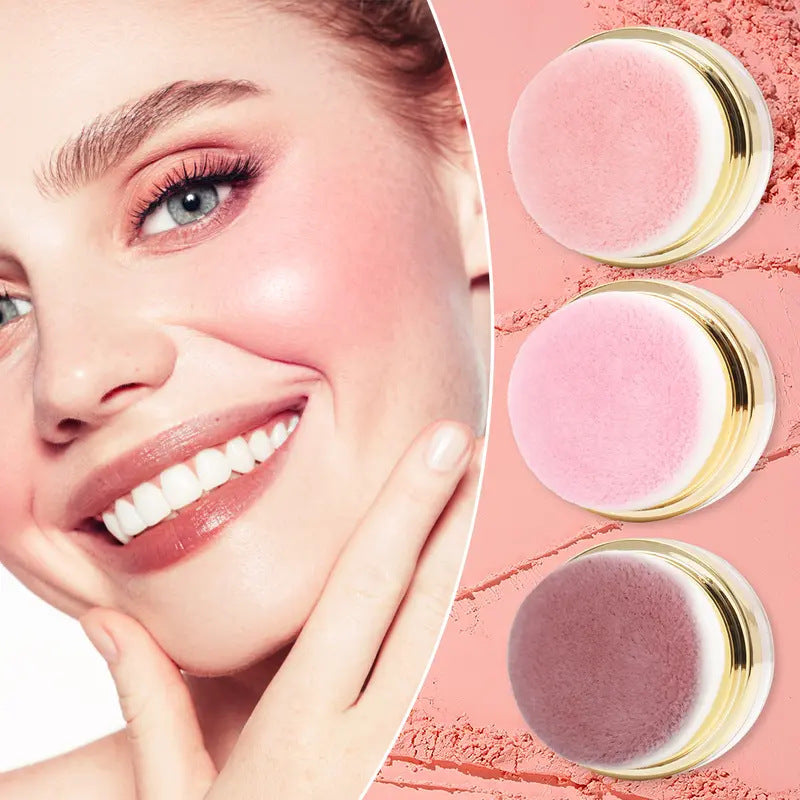 3-Piece Lazy Blush Set, Soft & Fluffy Loose Powder Blush Puff for a Rosy Glow