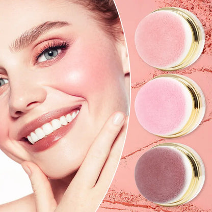 3-Piece Lazy Blush Set, Soft & Fluffy Loose Powder Blush Puff for a Rosy Glow