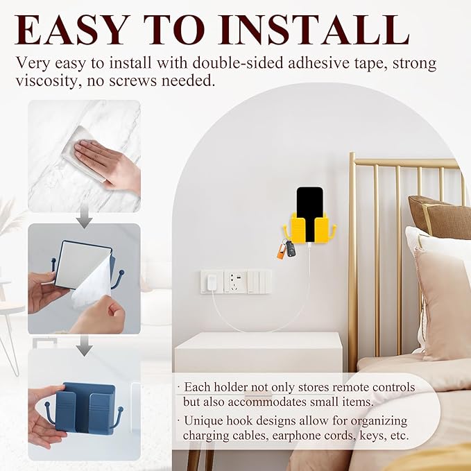 2PCS Mobile phone holder mounted on self-adhesive wall