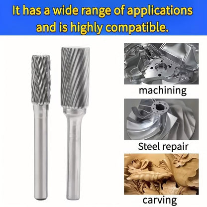 20pcs High-Speed Steel Rotating Burrs Knife Set | 10 Kinds of Cutter Head Shape Carving Grinding Head 1/8 "Shank