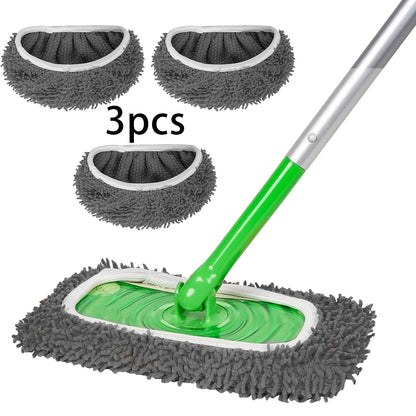 Rotating Wet & Dry Mop Set with 3pcs Reusable Microfiber Mop Pads